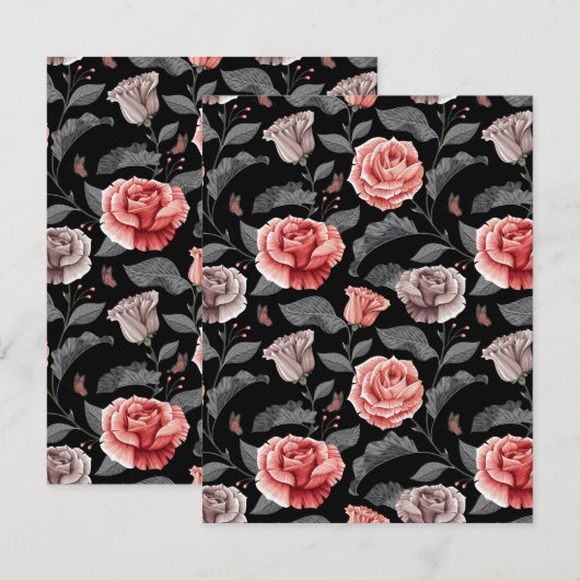 Rozen van de waterverf 15 notitiekaartje (Voorkant / Achterkant)