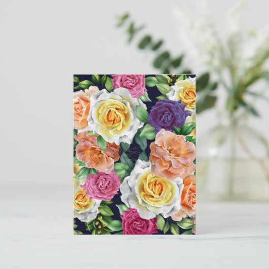 Rozen van de waterverf 29 briefkaart (Staand voorkant)