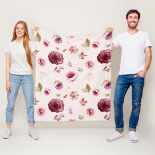 Rozen van de waterverf 30 fleece deken