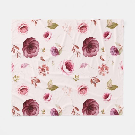 Rozen van de waterverf 30 fleece deken (Voorkant (Horizontaal))