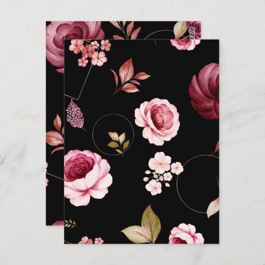 Rozen van de waterverf 32 briefkaart (Voorkant / Achterkant)