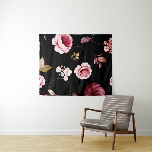 Rozen van de waterverf 32 wandkleed (In Situ (horizontaal))