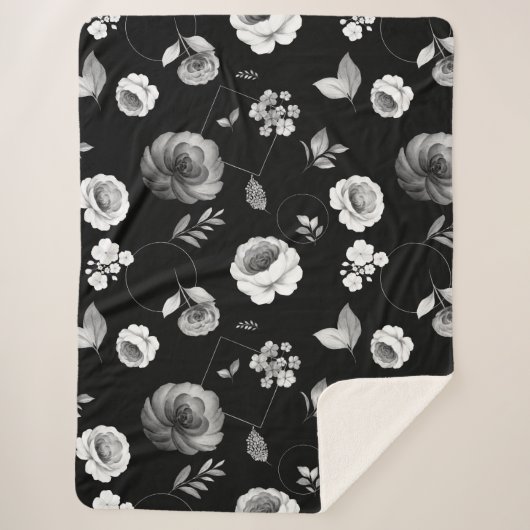 Rozen van de waterverf 33 sherpa deken (Voorkant)
