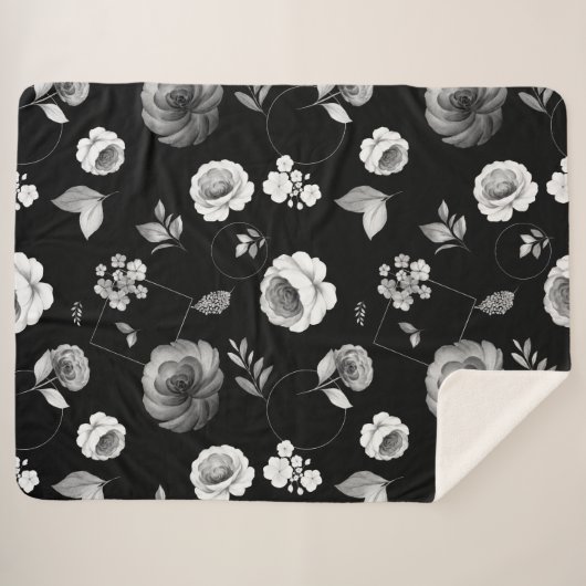 Rozen van de waterverf 33 sherpa deken (Voorkant (horizontaal))