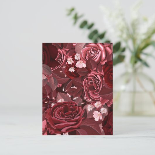 Rozen van de waterverf 35 briefkaart (Staand voorkant)