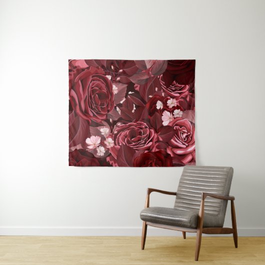 Rozen van de waterverf 35 wandkleed (In Situ (horizontaal))