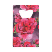 Rozen van de waterverf op het rokerige Paarse  Creditkaart Flessenopener (Achterkant)