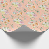 Rozen van de waterverf op Sinaasappel Cadeaupapier (Hoek)