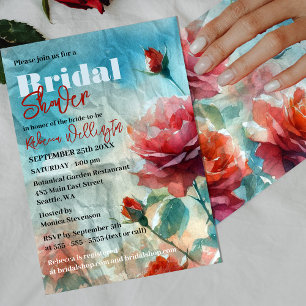 Rozen van de waterverf over Vrijgezellenfeest van  Kaart