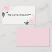 Rozen van de Waterverf Sweet Pink Weddenschap Informatiekaartje (Voorkant / Achterkant)