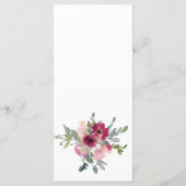 Rozen van de waterverf van Bourgogne Menu (Achterkant)