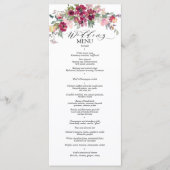 Rozen van de waterverf van Bourgogne Menu (Voorkant)