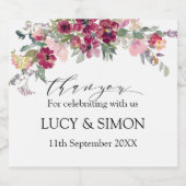 Rozen van de waterverf van Bourgogne Sparkling Wijnetiket (Enkel label)