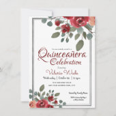 Rozen van de Waterverf van de Viering van de Quinc Kaart (Voorkant)