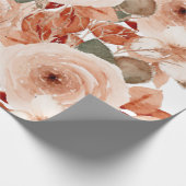 Rozen van de waterverf van het huwelijk floraal be cadeaupapier (Hoek)