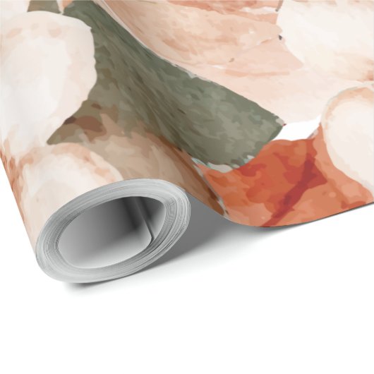 Rozen van de waterverf van het huwelijk floraal be cadeaupapier (Rol Hoek)