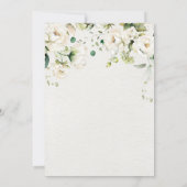 Rozen van de witte ivoor Floral Botanical Wedding Kaart (Achterkant)