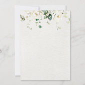 Rozen van de witte ivoor Floral Botanical Wedding Kaart (Achterkant)