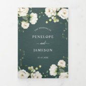 Rozen van de witte ivoor Floral botanische bruilof Drieluik Programma (Cover)