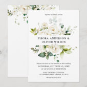 Rozen van de witte ivoor Floral botanische bruilof Kaart (Voorkant / Achterkant)