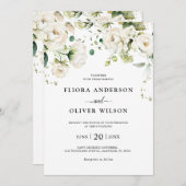 Rozen van de witte ivoor Floral botanische bruilof Kaart (Voorkant / Achterkant)