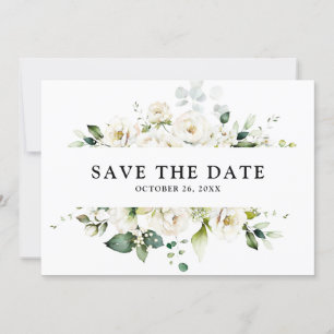 Rozen van de witte ivoren kruis Floral botanical W Save The Date