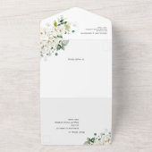 Rozen van de witte ivoren kruis Floral botanische  All In One Uitnodiging (Buitenkant)