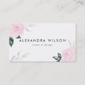 Rozen van de zoete roze Waterverf Visitekaartje (Voorkant)