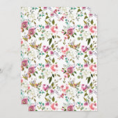 Rozen  van de zoete Waterverf Flowers Aankondiging (Voorkant / Achterkant)