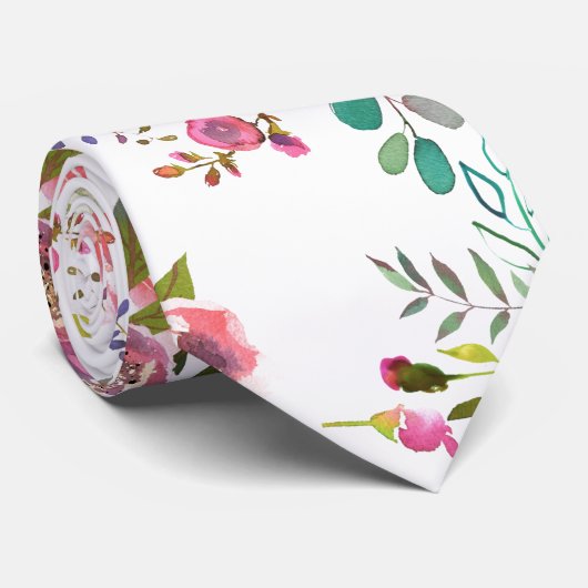 Rozen  van de zoete Waterverf Flowers Stropdas (Opgerold)