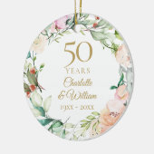 Rozen van de zoete Waterverf Garland 50e Jubileum Keramisch Ornament (Links)