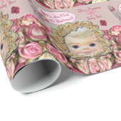 Rozen van edele baby Girl Cadeaupapier (Rol Hoek)