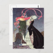 Rozen van een pacock briefkaart (Voorkant / Achterkant)