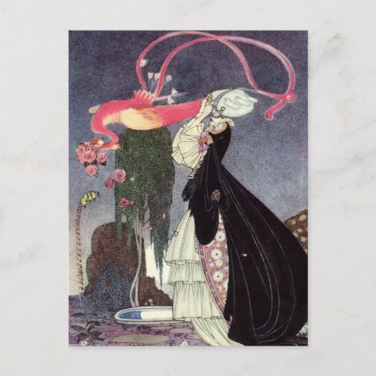 Rozen van een pacock briefkaart (Voorkant)