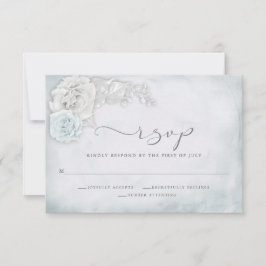  Rozen van Elegant Blue en Porcelain RSVP Kaartje