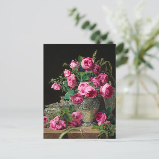 Rozen van Ferdinand Georg Waldmuller Feestdagenkaart (Staand voorkant)