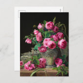 Rozen van Ferdinand Georg Waldmuller Feestdagenkaart (Voorkant / Achterkant)