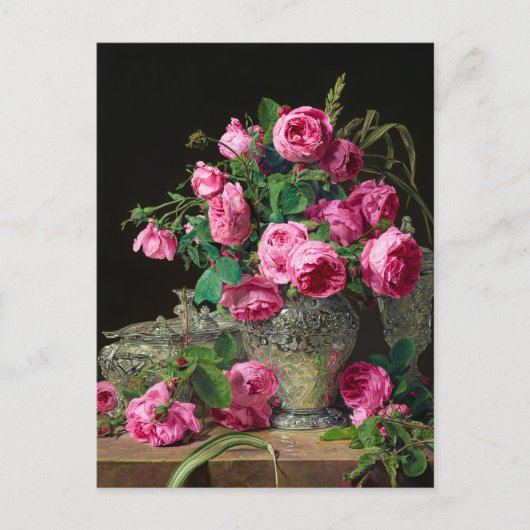 Rozen van Ferdinand Georg Waldmuller Feestdagenkaart (Voorkant)