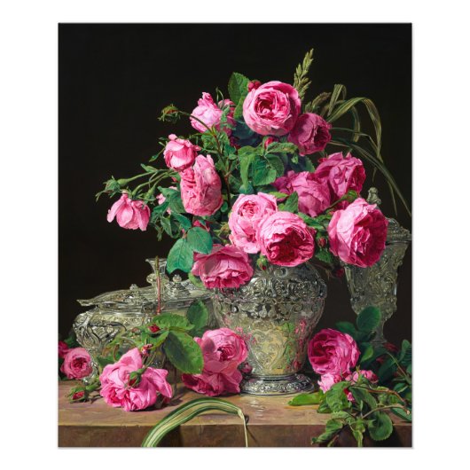 Rozen van Ferdinand Georg Waldmuller Foto Afdruk (Voorkant)