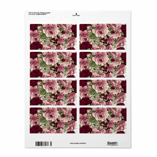 Rozen van Floral Labels (Full Sheet)