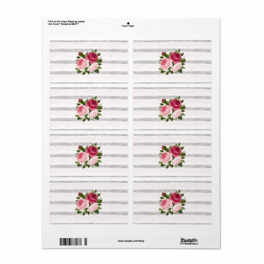 Rozen van Floral Labels (Full Sheet)