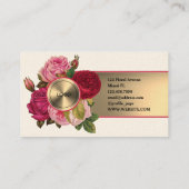 Rozen van Florence, visitekaartje van metallische  (Achterkant)