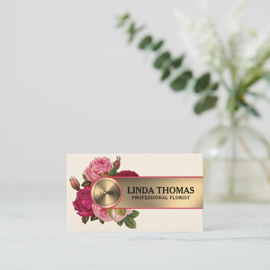 Rozen van Florence, visitekaartje van metallische  (Staand voorkant)