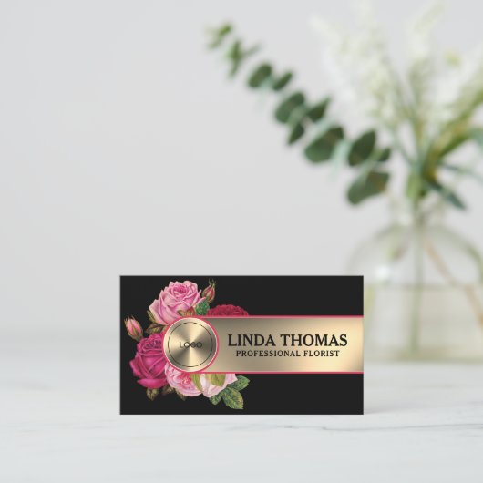 Rozen van Florence, visitekaartje van metallische  (Staand voorkant)