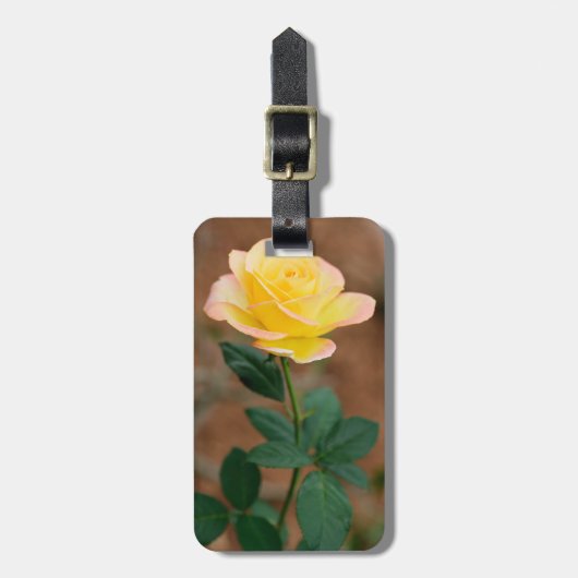 Rozen van gele rozenbloem bagagelabel (Voorkant verticaal)