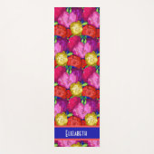 Rozen van geverfde bloemen plakken aan, persoonlij yogamat (Voorkant)