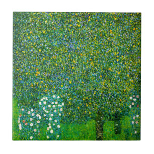 Rozen van Gustav Klimt onder de perenboom Tegeltje