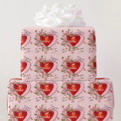 Rozen van het hart van de Valentijnsdag Names pers Cadeaupapier