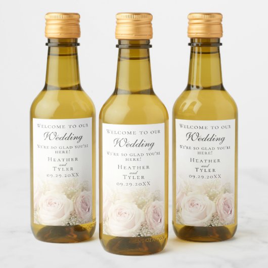 Rozen van het huwelijk Mini Wine Bottle Labels Wijn Etiket (Flessen)