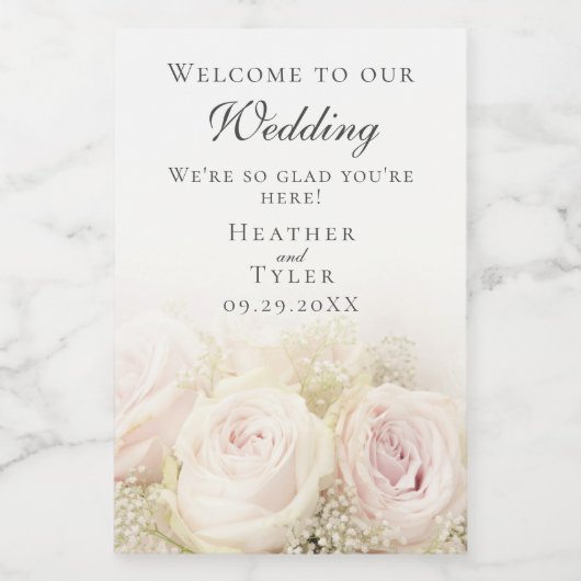 Rozen van het huwelijk Mini Wine Bottle Labels Wijn Etiket (Enkel label)